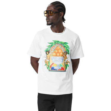 Model front view of Casablanca Casa Triomphe White T Shirt 