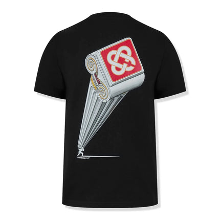 Back view of Casablanca Leaning Column Black T Shirt MF24JTS001