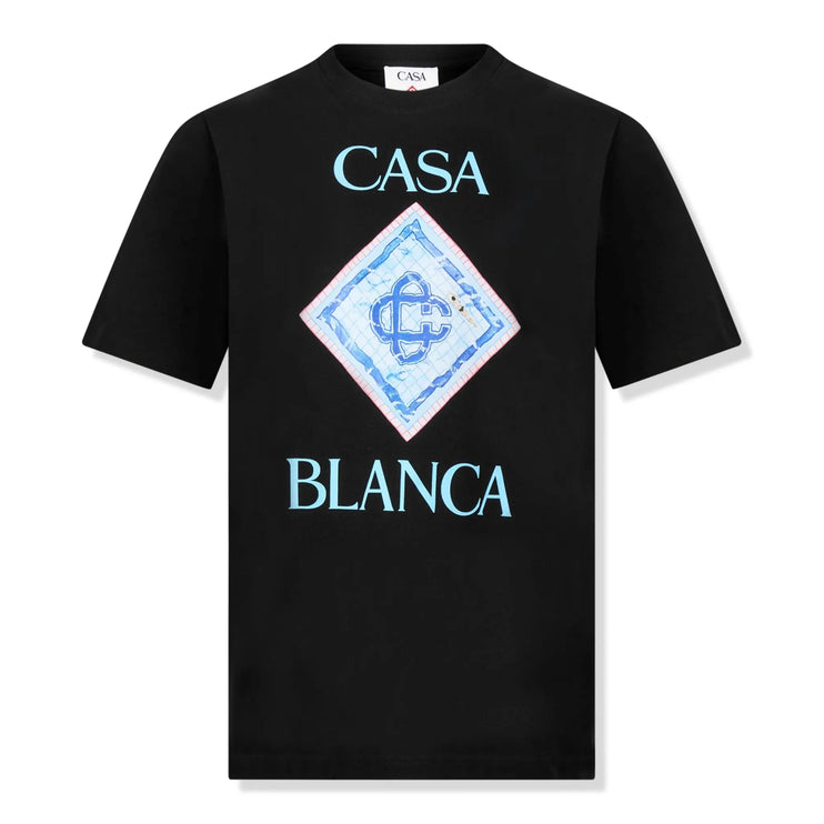 Front view of Casablanca Pool Black T Shirt 