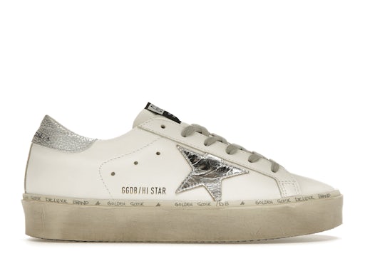 Golden Goose Hi Star White Silver (Women's)