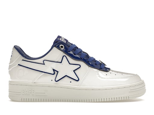 A Bathing Ape Bape Sta Patent Leather White Blue