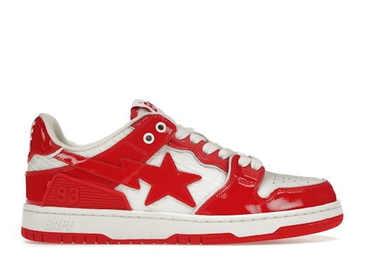 A Bathing Ape Bape SK 8 Sta Red White Patent