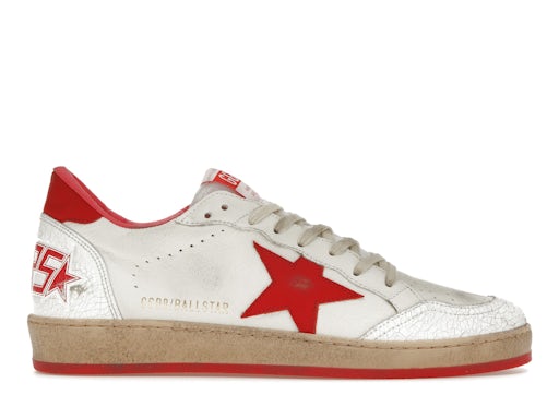 Golden Goose Ball-Star Low White Red