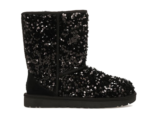 UGG Classic Short Chunky Sequin Boot Black (Women's)