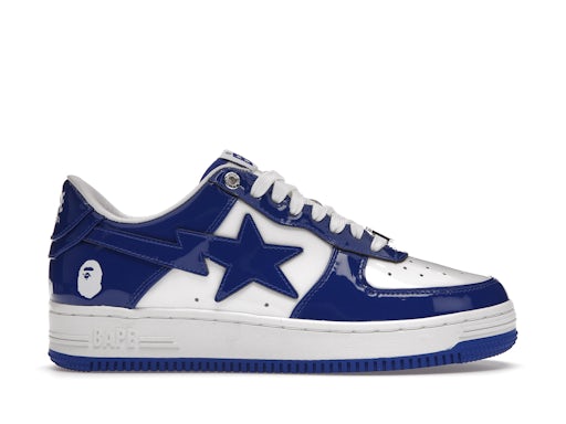 A Bathing Ape Bape Sta Patent Leather White Blue (2023)