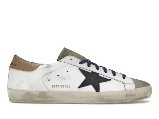 Golden Goose Super-Star Suede Toe White Taupe Royal Blue Black