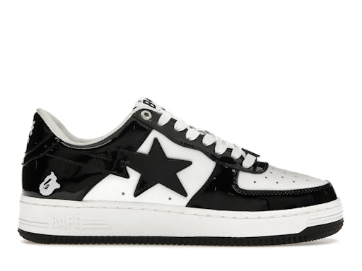 A Bathing Ape Bape Sta Patent Leather Black White