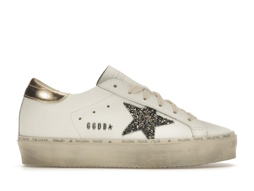 Golden Goose Hi Star White Glitter Gold (Women's)