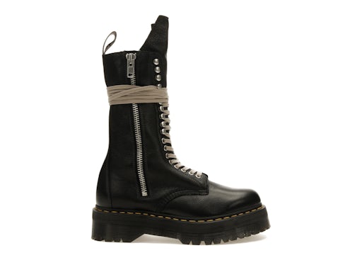 Dr. Martens 1918 Quad Leather Sole Calf Length Boot Rick Owens Black