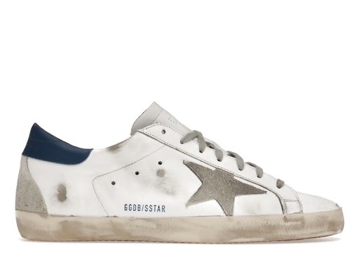 Golden Goose Super-Star White Royal Blue Grey Suede Patch