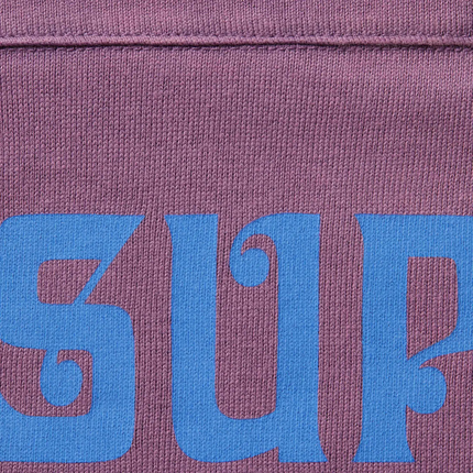 Close up of Supreme Affiliated L/S Dusty Purple Football Top