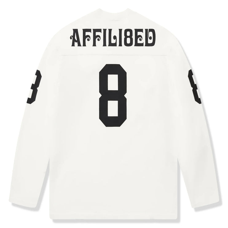 Back view of Supreme Affiliated L/S White Football Top