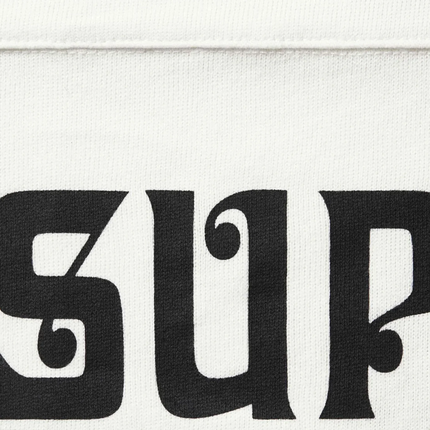 Close up of Supreme Affiliated L/S White Football Top