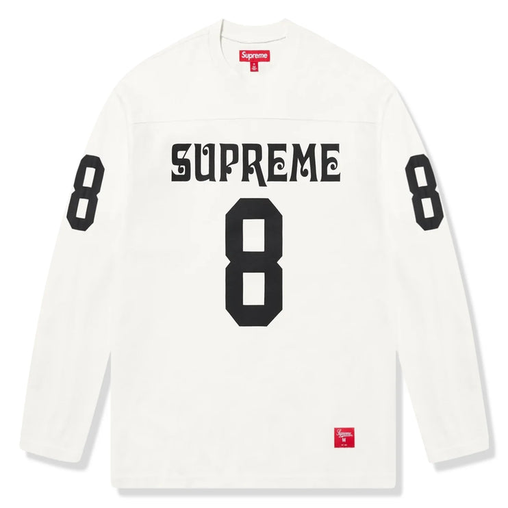 Front view of Supreme Affiliated L/S White Football Top