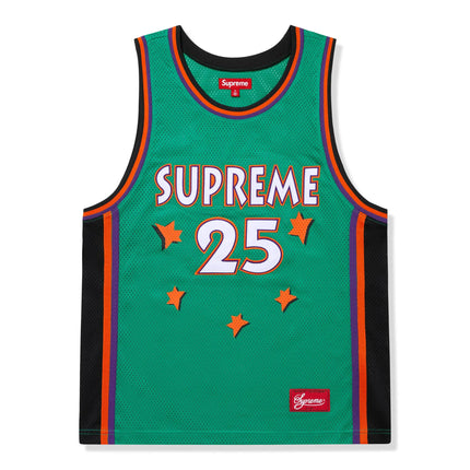 Front View of Supreme All Star Basketball Green Jersey (SS25) SS25KN32