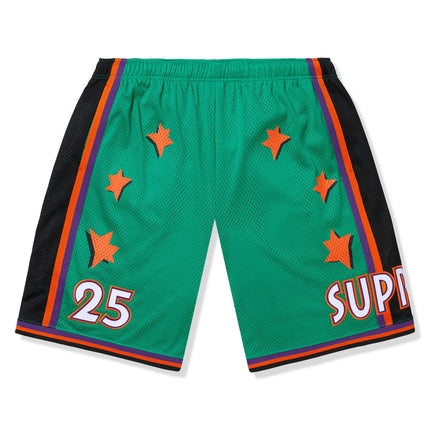 Front View of Supreme All Star Basketball Green Shorts (SS25) SS25SH31-GREEN