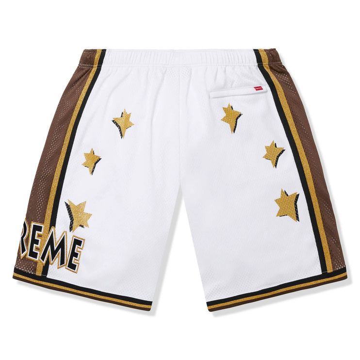 Back View of Supreme All Star Basketball White Shorts (SS25) SS25SH31-WHITE
