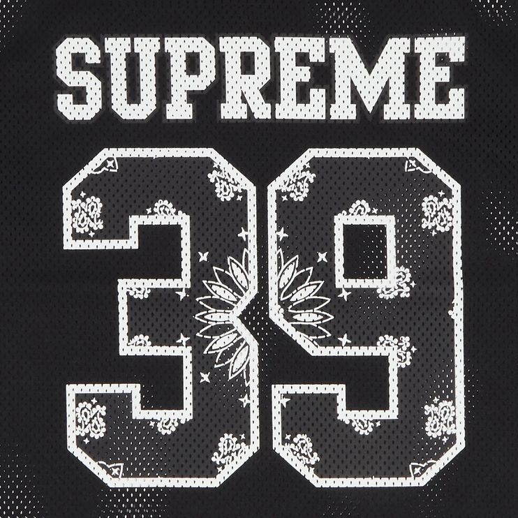 detailed view of Supreme Bandana Black Football Jersey SS25KN94 BLACK