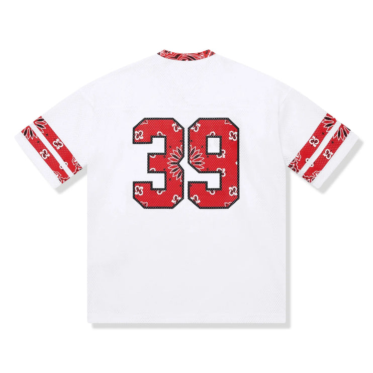 Back View of Supreme Bandana White Football Jersey SS25KN94-WHITE