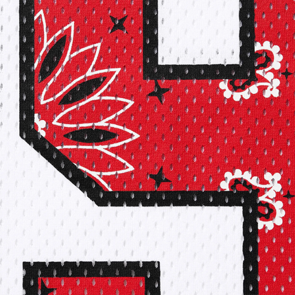 Detailed View of Supreme Bandana White Football Jersey SS25KN94-WHITE