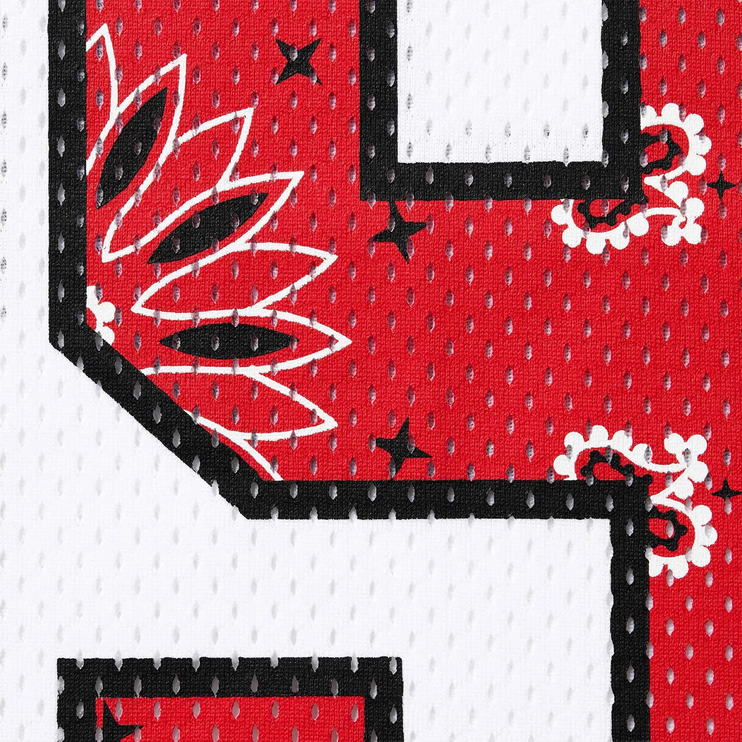 Detailed View of Supreme Bandana White Football Jersey SS25KN94-WHITE