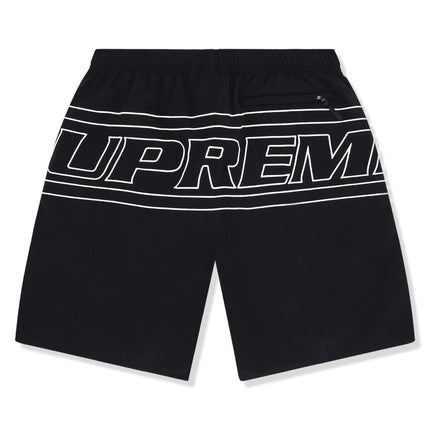 Back View of Supreme Big Logo Nylon Black Shorts SS25SH42-BLACK