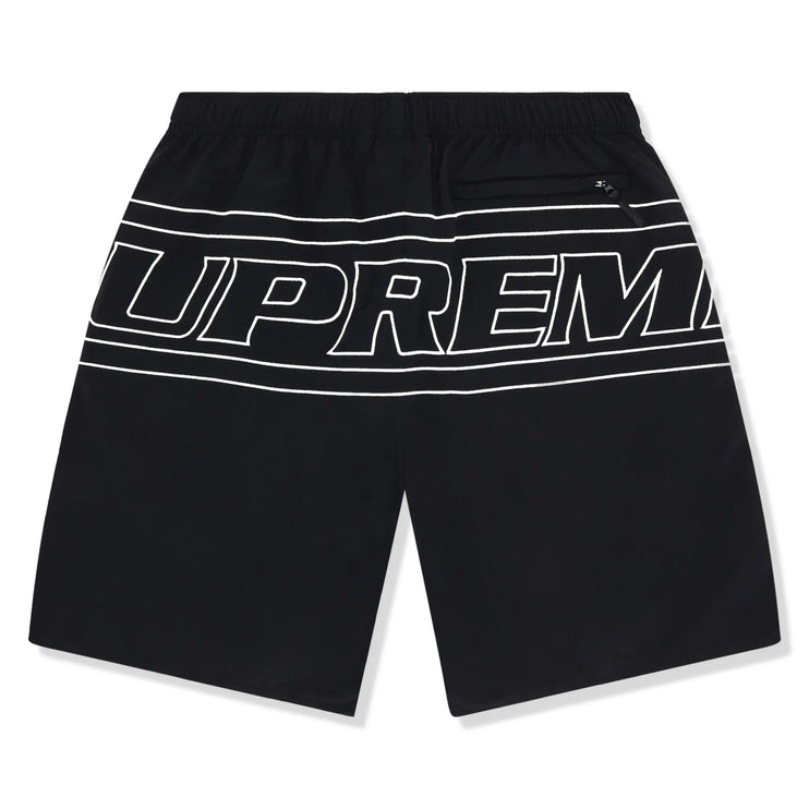 Back View of Supreme Big Logo Nylon Black Shorts SS25SH42-BLACK