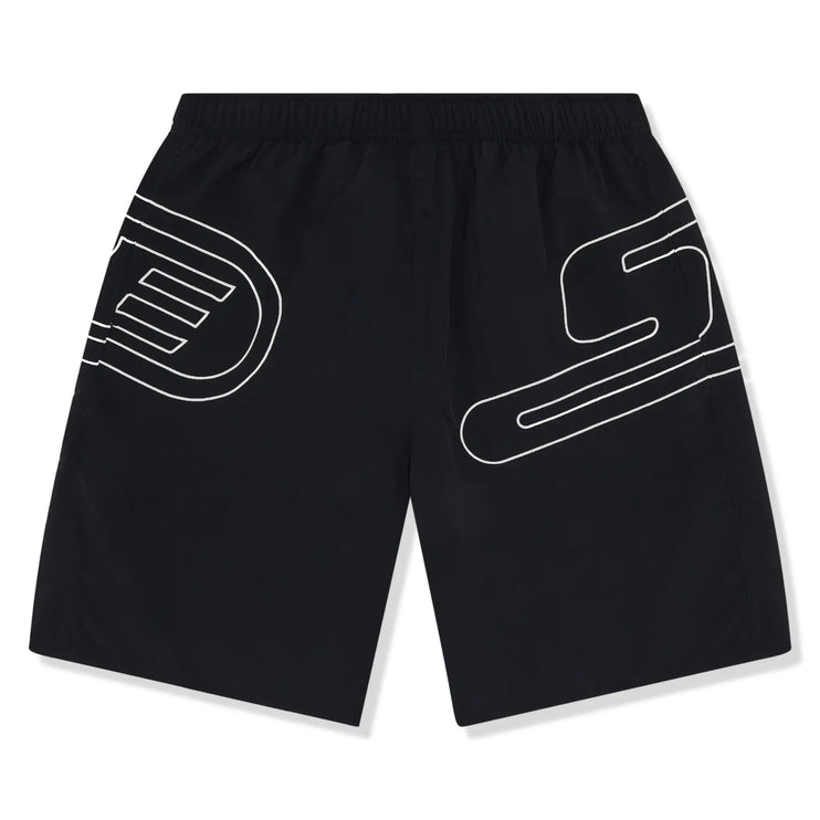 Front View of Supreme Big Logo Nylon Black Shorts SS25SH42-BLACK