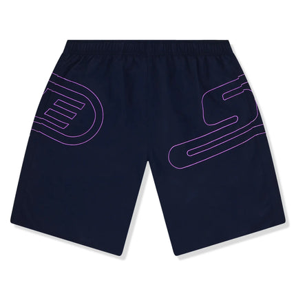 Front View of Supreme Big Logo Nylon Navy Shorts SS25SH42-NAVY