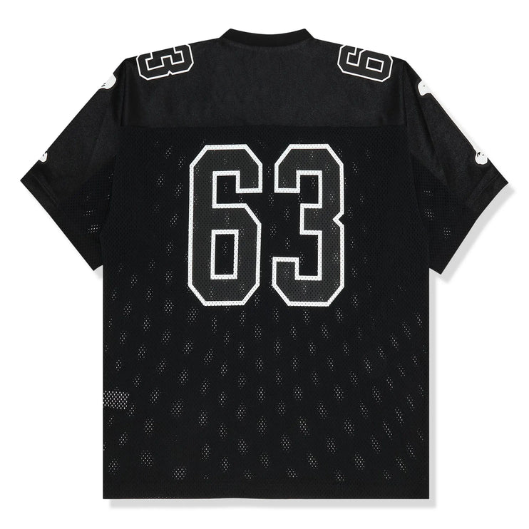 Front View of Supreme Bones Black Football Jersey FW25KN15-BLACK