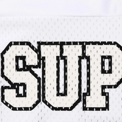 Detailed View of Supreme Bones White Football Jersey FW25KN15-WHITE