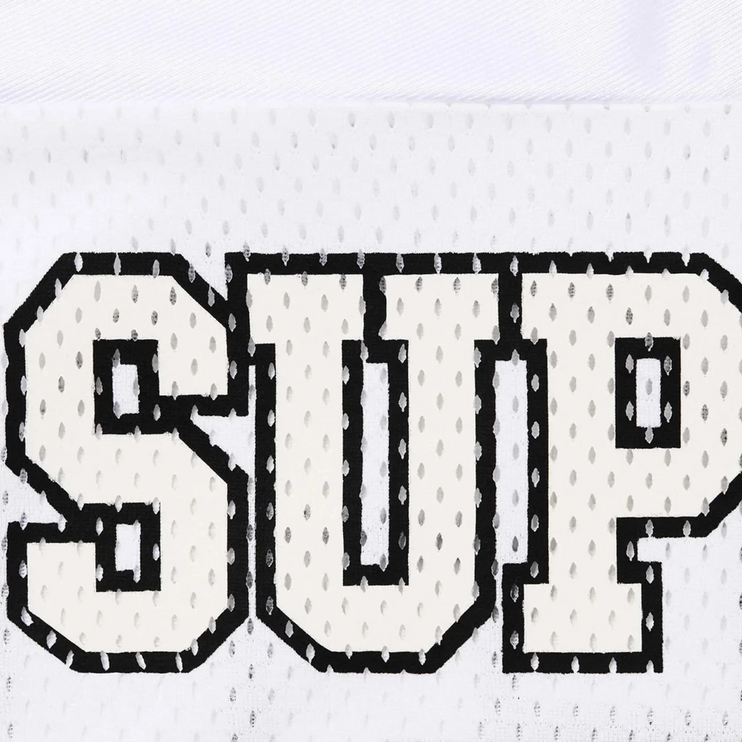 Detailed View of Supreme Bones White Football Jersey FW25KN15-WHITE