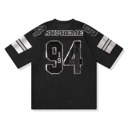 Back View of Supreme Sequin Black Football Jersey (FW25) FW25KN22-BLACK