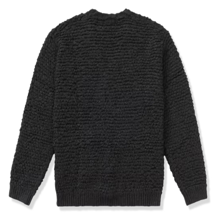 Back view of Supreme Textured Black Knotted Cardigan