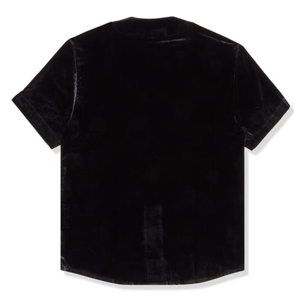 Back View of Supreme Velvet Black Baseball Jersey SS25KN69 BLACK
