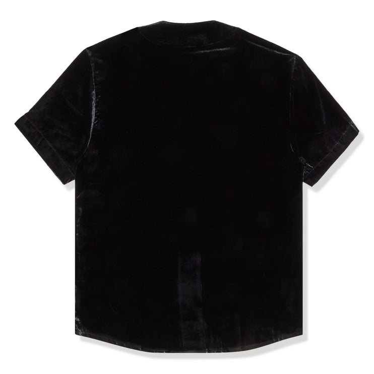Back View of Supreme Velvet Black Baseball Jersey SS25KN69 BLACK