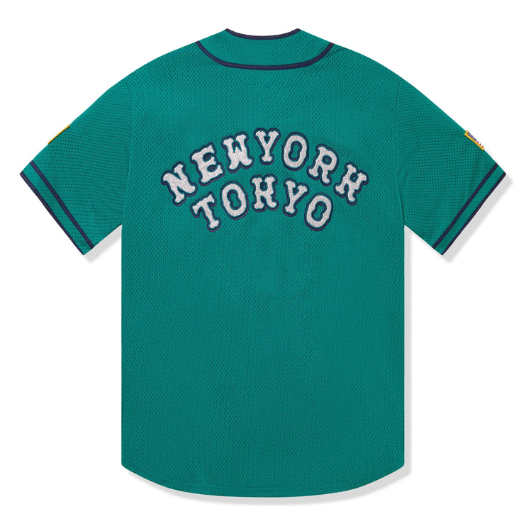 Back View of Supreme x Homerun Green Baseball Jersey SS25KN70-TEAL