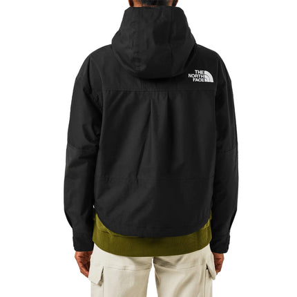 Model Back View of The North Face Mountain Short Black Jacket