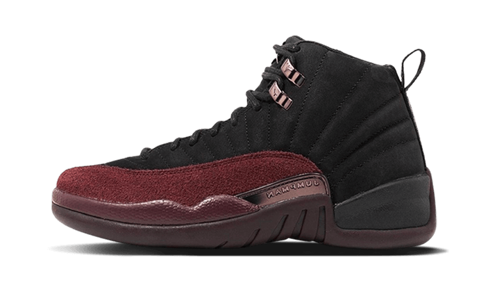 Air Jordan 12 Retro Sp A Ma Maniere Schwarz Burgundy Crush Suchtige Turnschuhe Addict Sneakers