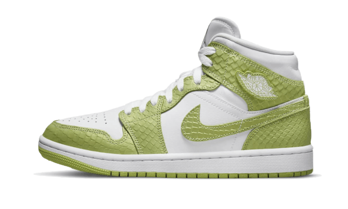 Air Jordan 1 Mid Green Python Suchtige Turnschuhe Addict Sneakers