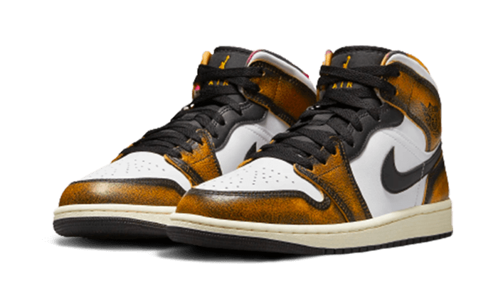 Air Jordan 1 Mid Se Orange Wear Away