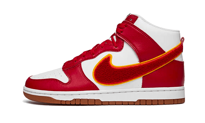 Nike Dunk High Chenille Swoosh White Gym Red