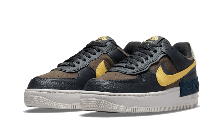 Nike Air Force 1 Shadow Black Brown Yellow