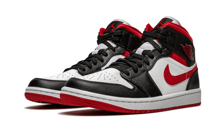 Air Jordan 1 Mid Gym Rot Schwarz WeiB Suchtige Turnschuhe Addict Sneakers