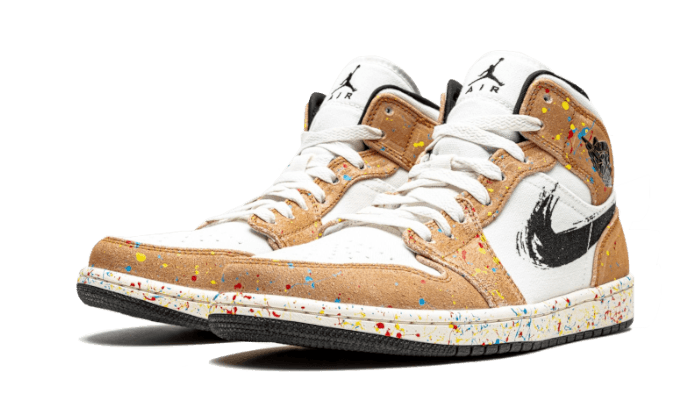 Air Jordan 1 Mid SE Brushstroke - DA8005-100 | Addict Sneakers