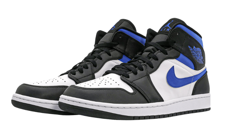 Air Jordan 1 Mid White Black Racer Blue - 554725-084 | Addict Sneakers