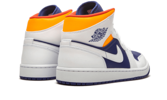Air Jordan 1 Mid White Laser Orange Deep Royal Blue - 554725-131 | Addict Sneakers