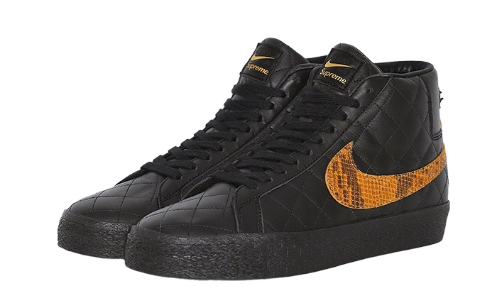 貿易保証Supreme × Nike SB Blazer Mid Black 靴