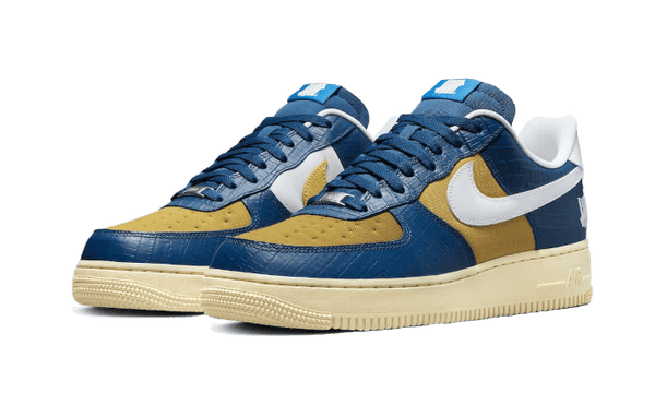 Nike Air Force 1 Low Sp Undefeated 5 On It Blau Gelb Kroko Suchtige Turnschuhe Addict Sneakers
