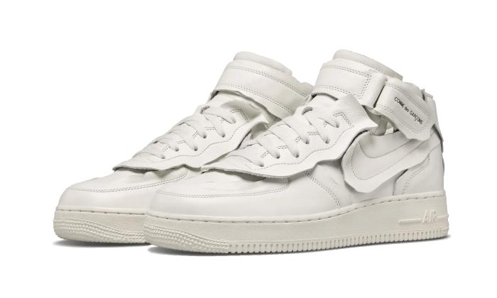 Nike Air Force 1 Mid Comme Des Garcons White Addict Sneakers